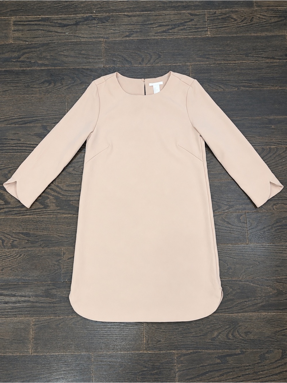 H&M Women's Blush Shift Dress - Elegant 3/4 Sleeve